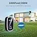 Kasonic Wireless Doorbell, Waterproof Door Bell Kit with 4 Levels Adjustable Volume, Operating at 1000 Feet; Plug in Doorbell with 36 Chimes & LED Flash for Home Classroom-Black