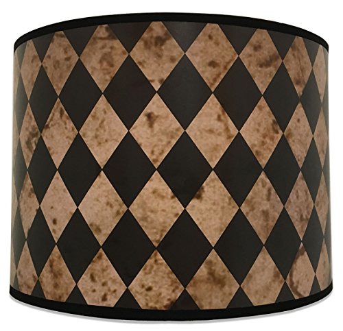 Image of Royal Designs, Inc. Trendy Decorative Handmade Drum Shade, Made in USA, 10in, HBC-8017-10, Diamonds on Parchment