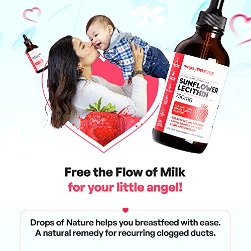 Sunflower Lecithin, Liquid Drops 750Mg Liquid Supplement, Pure Vegan Sublingual, Provides Breastfeeding, Digestion Support, Non-Gmo #TOP3