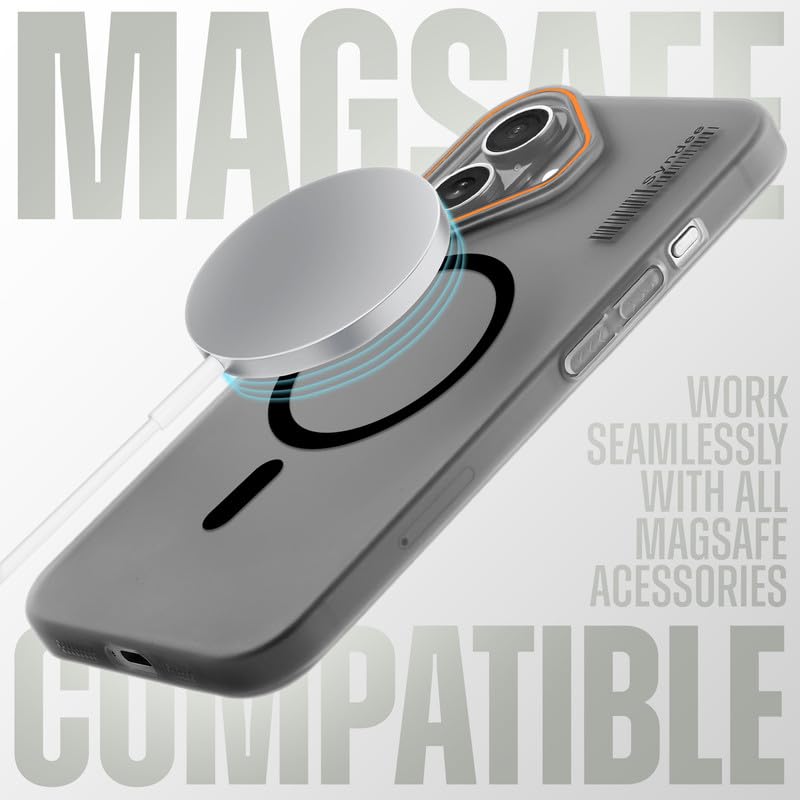 Image of Mr. Case Back Cover for iPhone 16 Sleek Frosted Translucent Back with Wireless Charging Support | Anti-Scratch Shockproof Phone Case - Black
