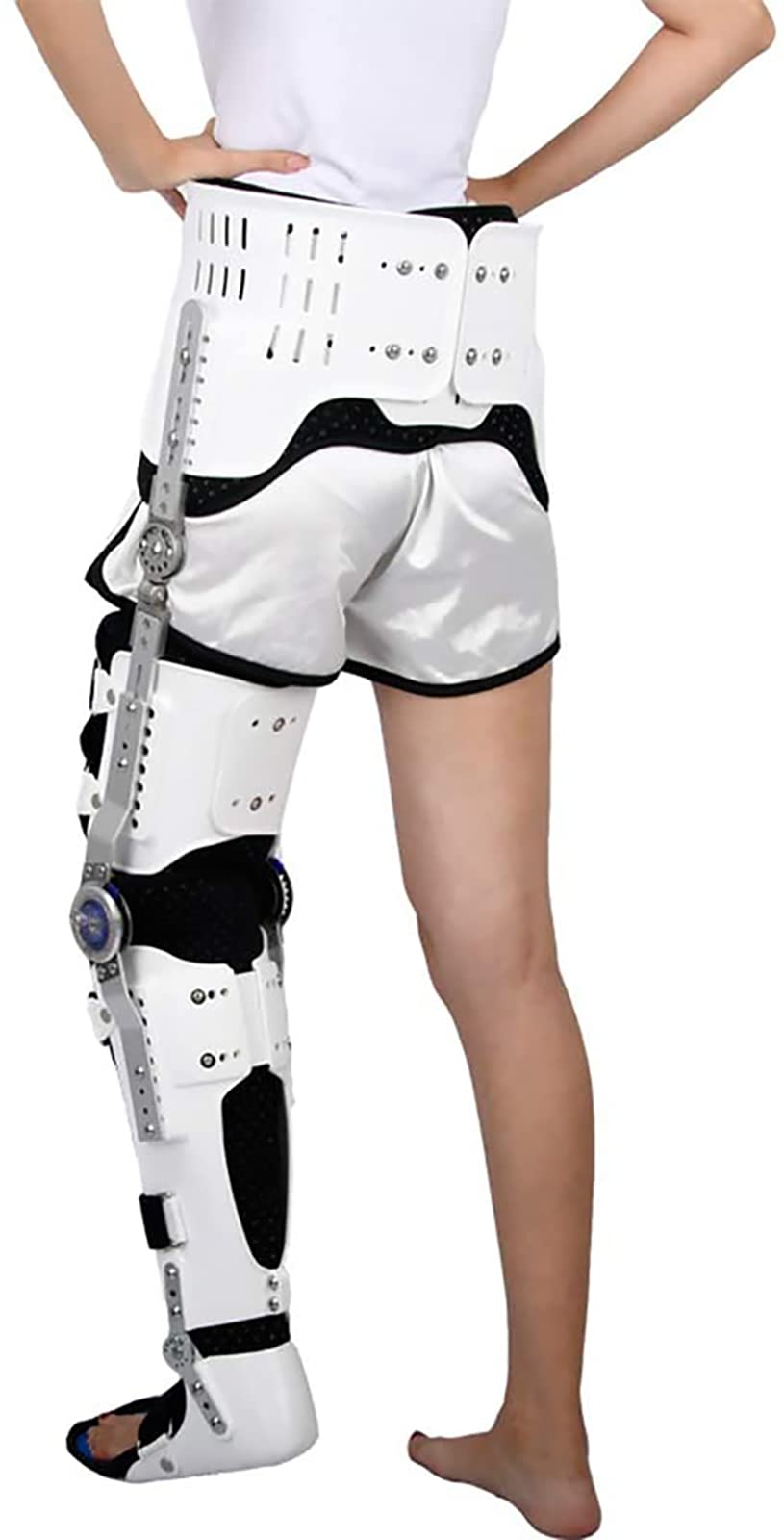 Rodillera con bisagras, órtesis de abducción de la articulación de la cadera con bisagras ajustables, caminar de la cadera fijo con botas para caminar, soporte de ligamento para cirugía de rodilla,