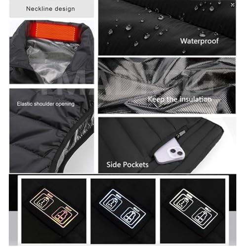 Heated Vest for Women Men Lightweight Soft Shell Heated Jackets 3 Heating Level Winter Warming Warm Heated Coats3