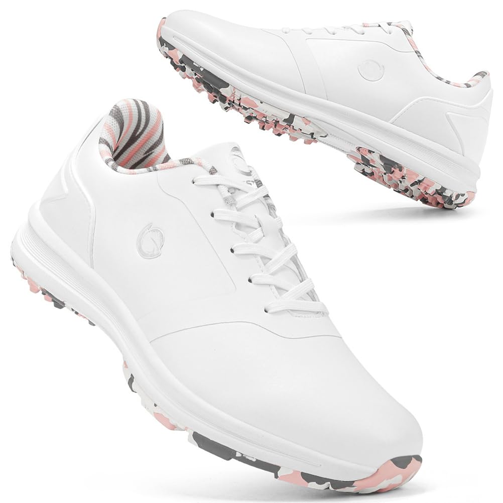 SDEQA Zapatos de Golf de Cuero Impermeables para Mujer, Informales, sin Clavos, Transpirables, Talla Grande