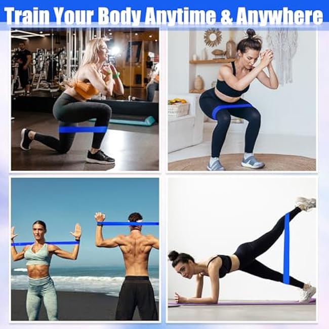 Deekin 20 Pcs Resistance Bands Resistance Loop Exercise Bands Exercise Equipment Elastic Drap Ring for Women and Men Home Fitness, Gym, Yoga