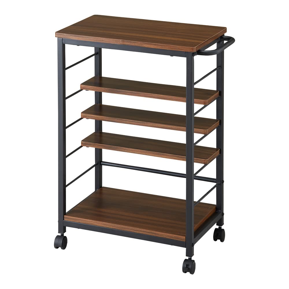 Amazon.co.jp: 棚位置自在 キャスター付き キッチンワゴン KW-0930