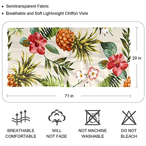 Vintage Tropical Flowers Pineapple Pattern Women Soft Chiffon Pashmina Shawl Wrap Scarf For Bridesmaid Wedding Formal Party Evening Dress #TOP2
