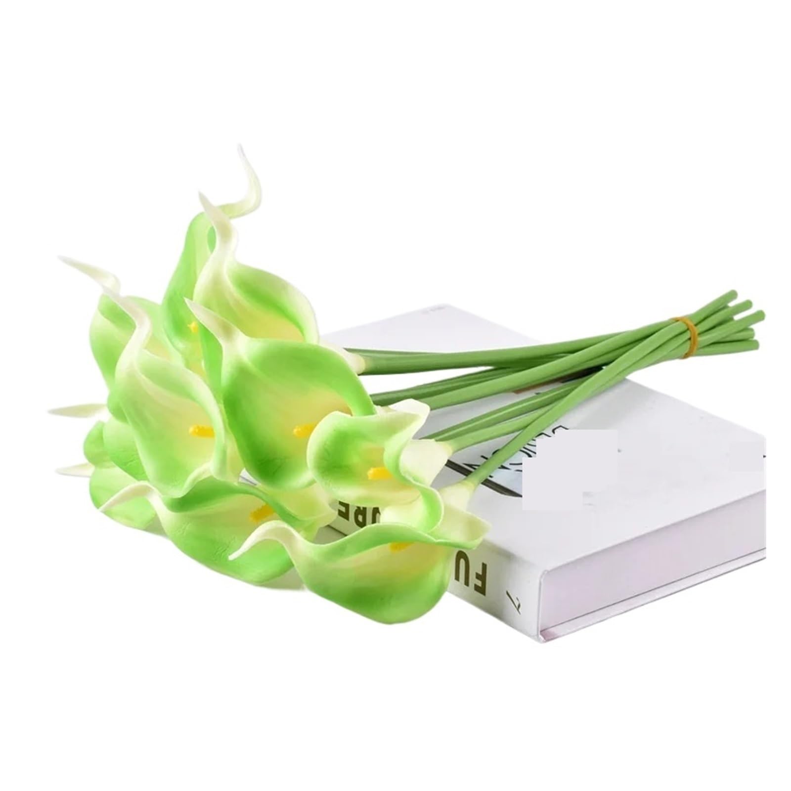 LuoAXINN Artificial Wedding Bouquet 20Pcs Calla Lily Artificial Flowers Bouquet for Wedding Bridal Home Flower Decoration(Green)