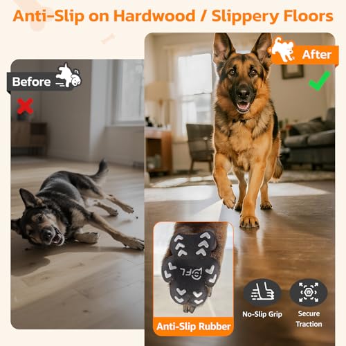 Image of Anti Slip Dog Paw Protector Pads for Senior Dogs, Paw Pads for Dogs Traction, Disposable Self Adhesive Paw Grips for Old Dog on Slippery Hardwood Floor, Black 12 Sets (48pcs) XXXL(80+lbs)