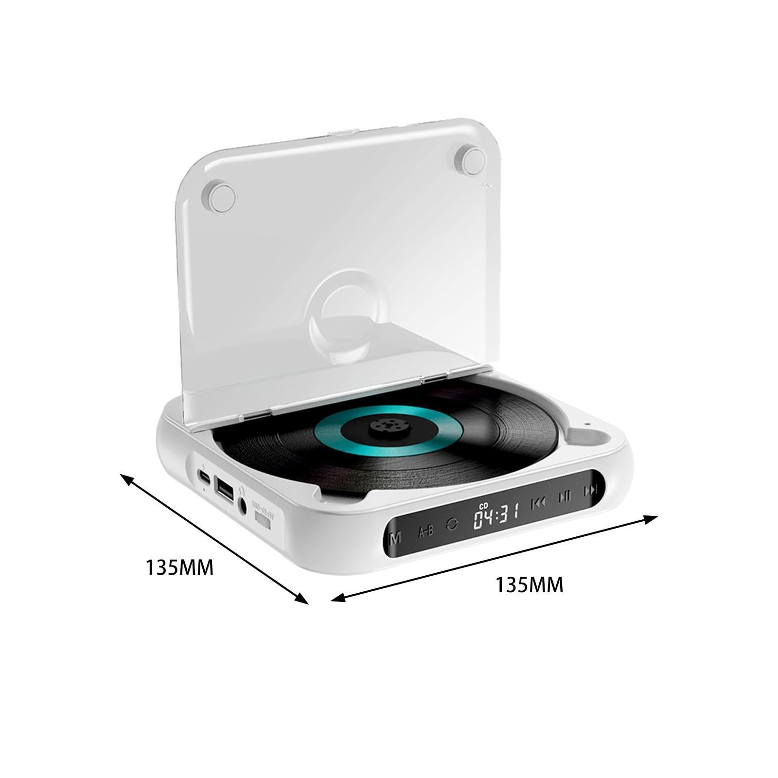 Reproductor de CD portátil y Ligero con Audio y batería de Larga | duración. Para estudiantes de idiomas y viajeros. La pantalla LCD del reproductor de CD es muy sensible. Portátil para