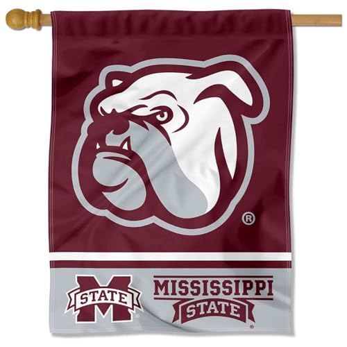 College Flags & Banners Co. Mississippi State Bulldogs Wordmark Logo House Flag Banner