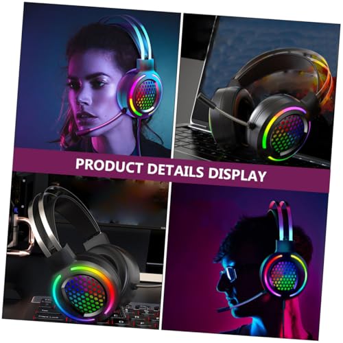 Casque de jeu PC léger avec micro noir et design lumineux - 6