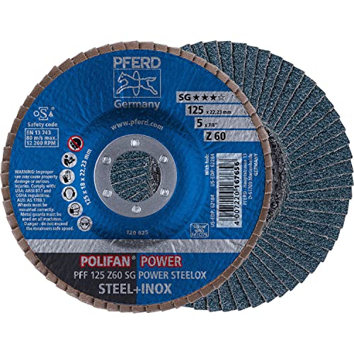 PFERD 5'' X 7/8'' POLIFAN Flap DISC- Flat (62184) (10/Each)