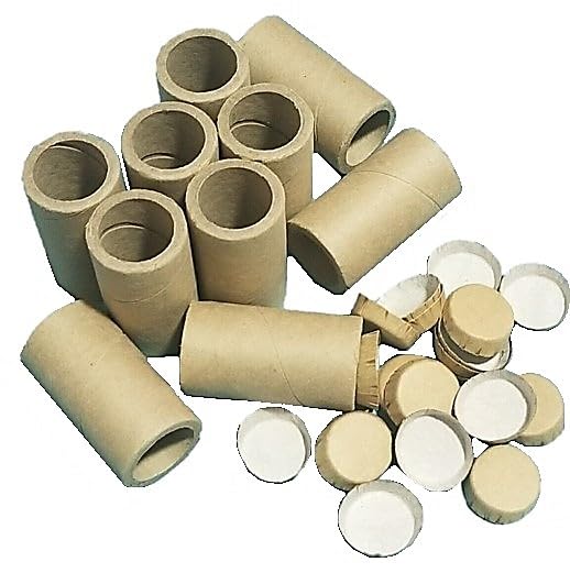 Generic 10 Kraft Paper Tubes 1.26"" ID x 3"" L - Thick Wall with 20 END CAPS, 065-0040-10