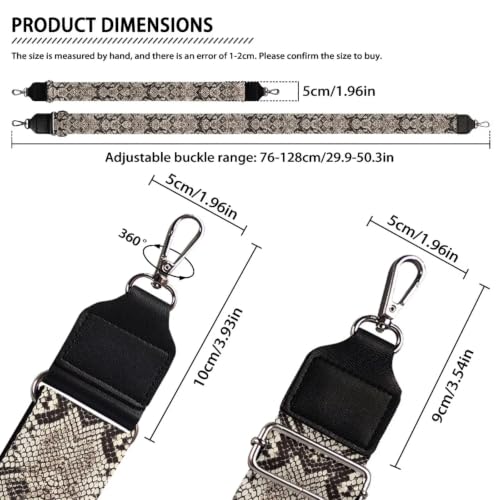 Image of Adjustable Purse Strap for Women, Crossbody Wide Handbag Strap Replacement, Sturdy Bag Strap with Silver Hardware