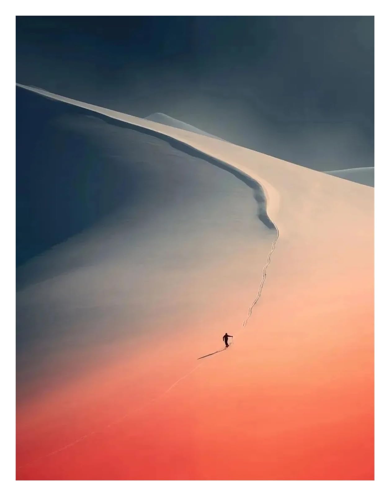 BYAMBD Aesthetic Pictures The Sea Melted Into The Sky Character Behavior Artistic Color Posters Minimalist Print Canvas Painting Wall Art For Home Decor(H,30x40cm)