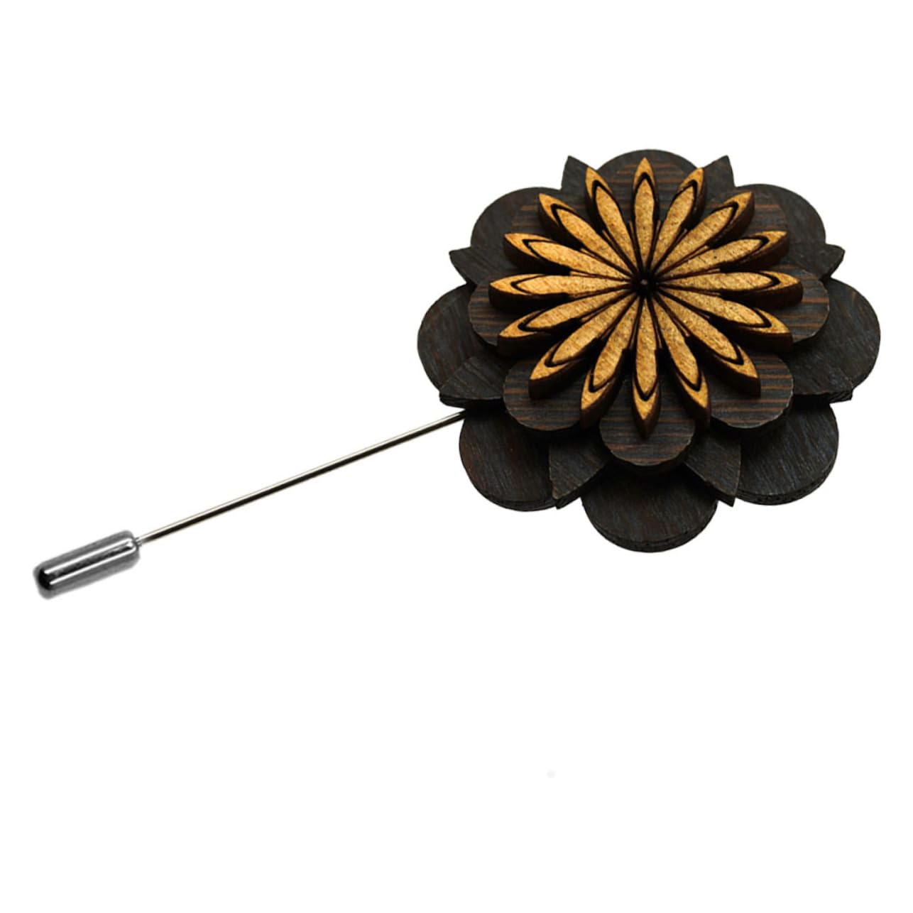 5stücke Holz Anstecknadel Blumen Brosche Für Herren Stilvolle Holz-boutonniere Für Anzüge Praktischer Und Modischer Schmuck Für Jeden Anlass