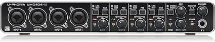 Behringer U-PHORIA UMC404HD Audiophile 4x4, 24-Bit/192 kHz USB Audio/MIDI Interface with Midas Mic Preamplifiers