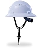 White Full Brim Hard Hat, OSHA Approved Construction Helmets for Men, 4-Point Adjustable Suspension, ANSI Z89.1