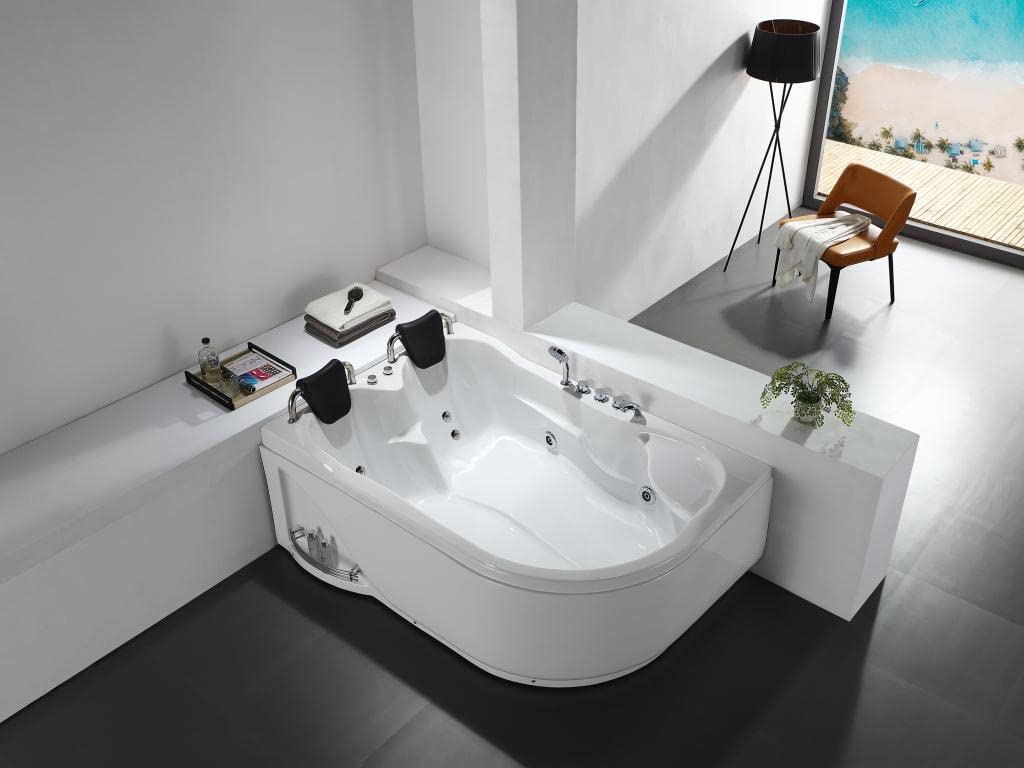 RAFINA - Vasca da bagno a 2 posti, 385 l, 181 x 121 x 65 cm, angolo sinistro, confezione singola