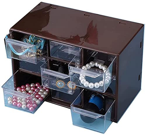 Image of 9 Drawer Plastic Rectangular Small Storage Box for Desk, Cabinet, Sewing Kit, Spice (18 x 10 x 12 cm)