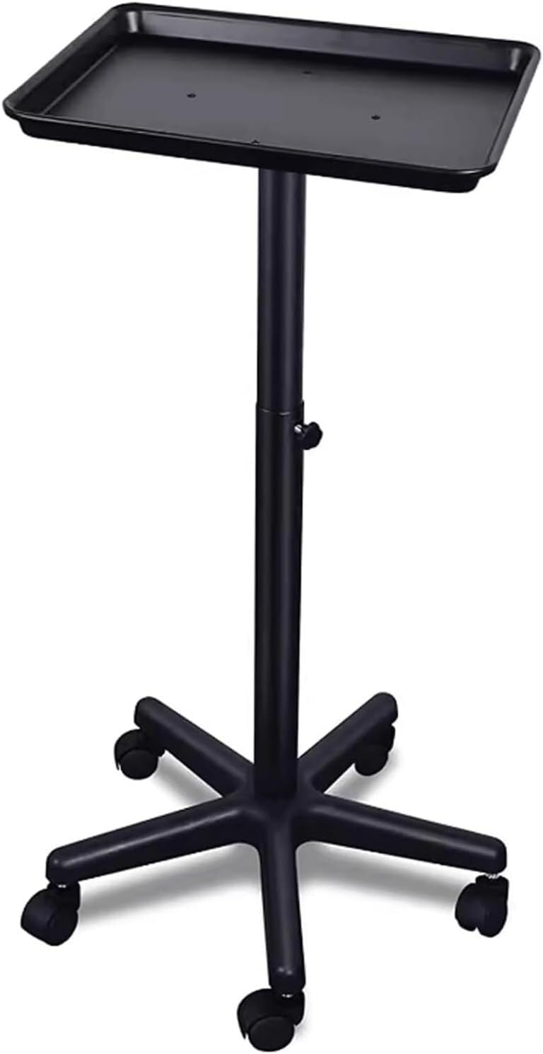 SSDDLZEQ Mobile Salon Station, Salon Rolling Cart Aluminium Salon Trolley Hair Salon Instrument Tray Trolley Cart With Wheels For Beauty Barber Salon Cart(Schwarz,A)
