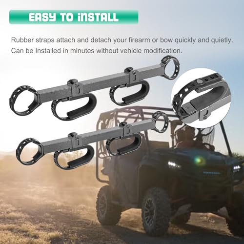 Image of 20079 UTV Gun & Bow Rack Overhead in-CAB Holder for 1.5 inch - 2 inch Roll Bar Fits for Polaris RZR Ranger Yamaha Can Am Kawasaki Snowmobile Golf Cart