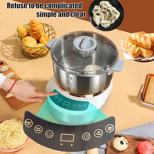WRJAHCG Große Kapazität Blenders Brotteig,Edelstahlschüssel Teigknetmaschine Mit Fermentierungsfunktion,Küchenmaschine Knetmaschine,5L