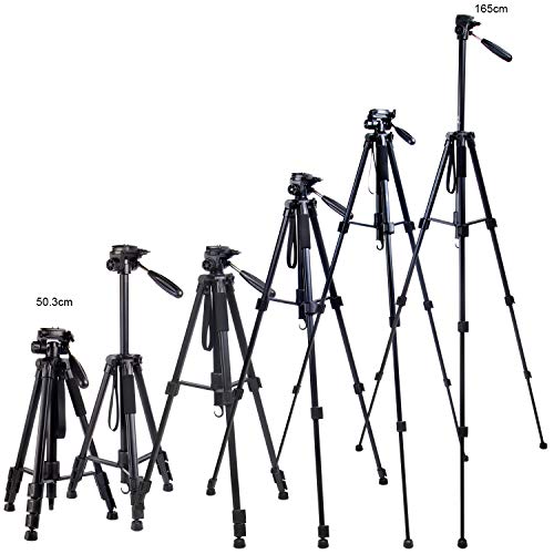Regetek Camera Tripod Travel Monopod(65" Aluminum Professional Video Camera Mount Leg) Adjustable Stand with Flexible Head for Canon Nikon DV DSLR Camcorder Gopro cam& Carry Bag