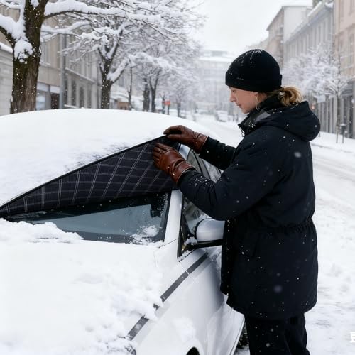 Protector de parabrisas resistente al viento y aislamiento térmico total 7