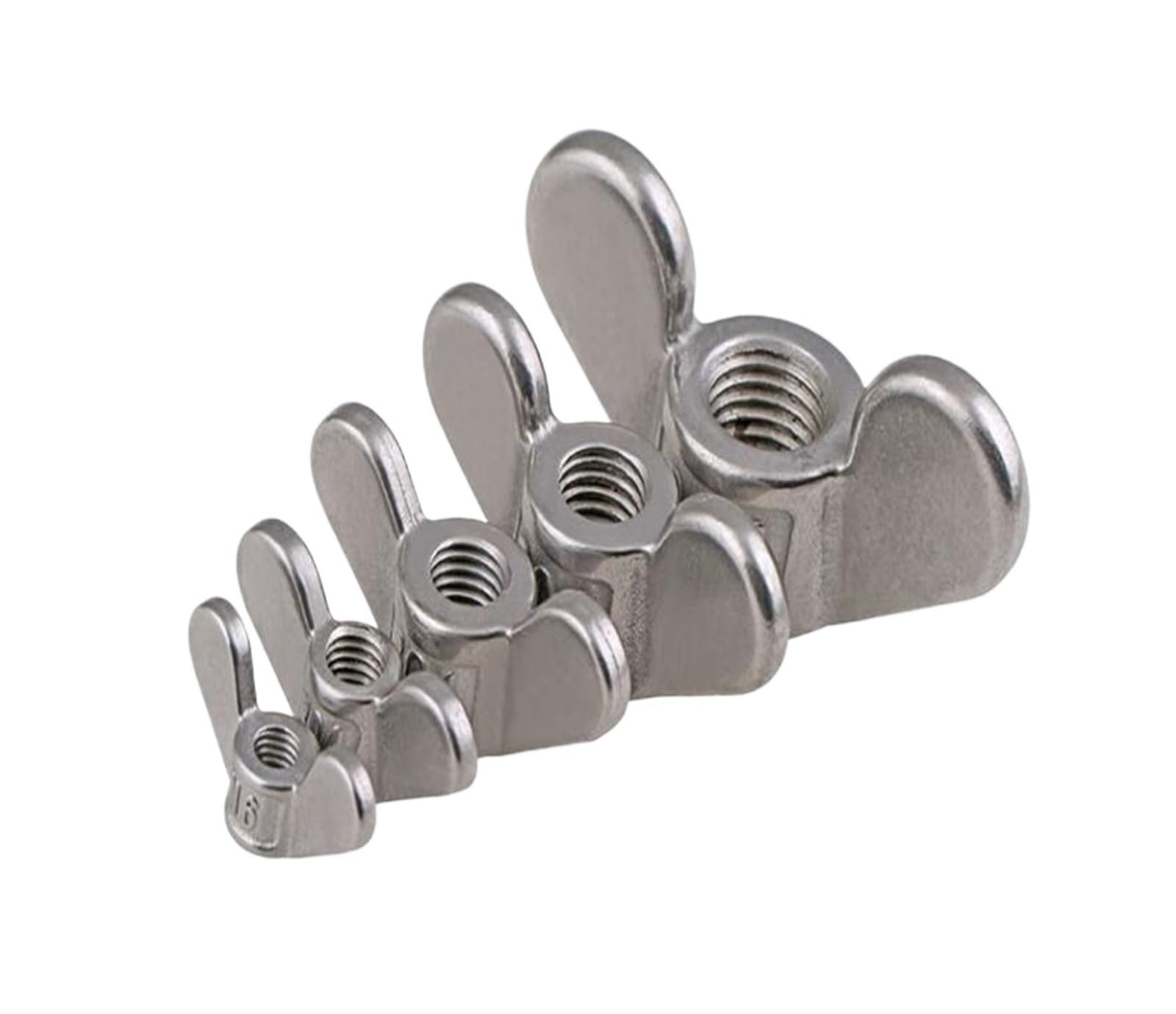 BREAKA Flügelmuttern. Flügelmuttern aus Edelstahl A2. Mutter M16 handfest anziehen (Color : 5pcs, Size : M16)
