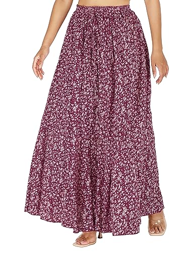 Image of Sttoffa Cotton Printed Women Wear Maxi Long Skirt 40 inch inch Full Length
