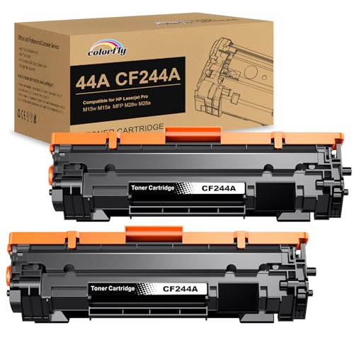 colorfly CF244A 44A Cartuchos de Tóner 44A Compatibles para HP 44A CF244A Tóner para HP Laserjet Pro M15w HP Laserjet Pro M15a, MFP M28a y MFP M28w Impresora (2 Negro) colorfly CF244A 44A Cartuchos de Tóner 44A Compatibles para HP 44A CF244A Tóner para HP Laserjet Pro M15w HP Laserjet Pro M15a, MFP M28a y MFP M28w Impresora (2 Negro)