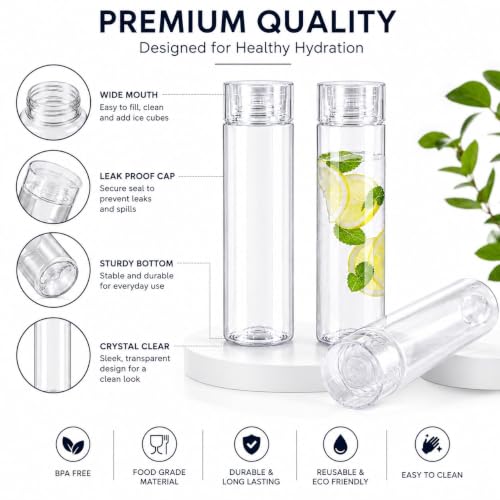 Image of H2O 1 Litre Each Water Bottle Set of 3- Crystal Clear, BPA-Free, Breakproof & Leakproof | Fridge Safe Transparent PET Bottles | Made in India | Ideal for School, Office, Kitchen & Travel