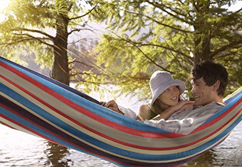 Sorbus 2-Person Luxury Hammock with Steel Stand- Premium Cotton Blend 60" Large Bed- Heavy Duty 450lbs Portable w/Carrying Case - for Garden Yard Patio Outdoor Camping Gifts- Washable - Image 5