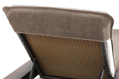 Brandsseller Gartenliegenbezug 75x200 cm – Frottee Schonbezug Handtuch-Auflage aus 100% Baumwolle – waschbar, rutschfest, Öko-Tex Standard 100 – Braun