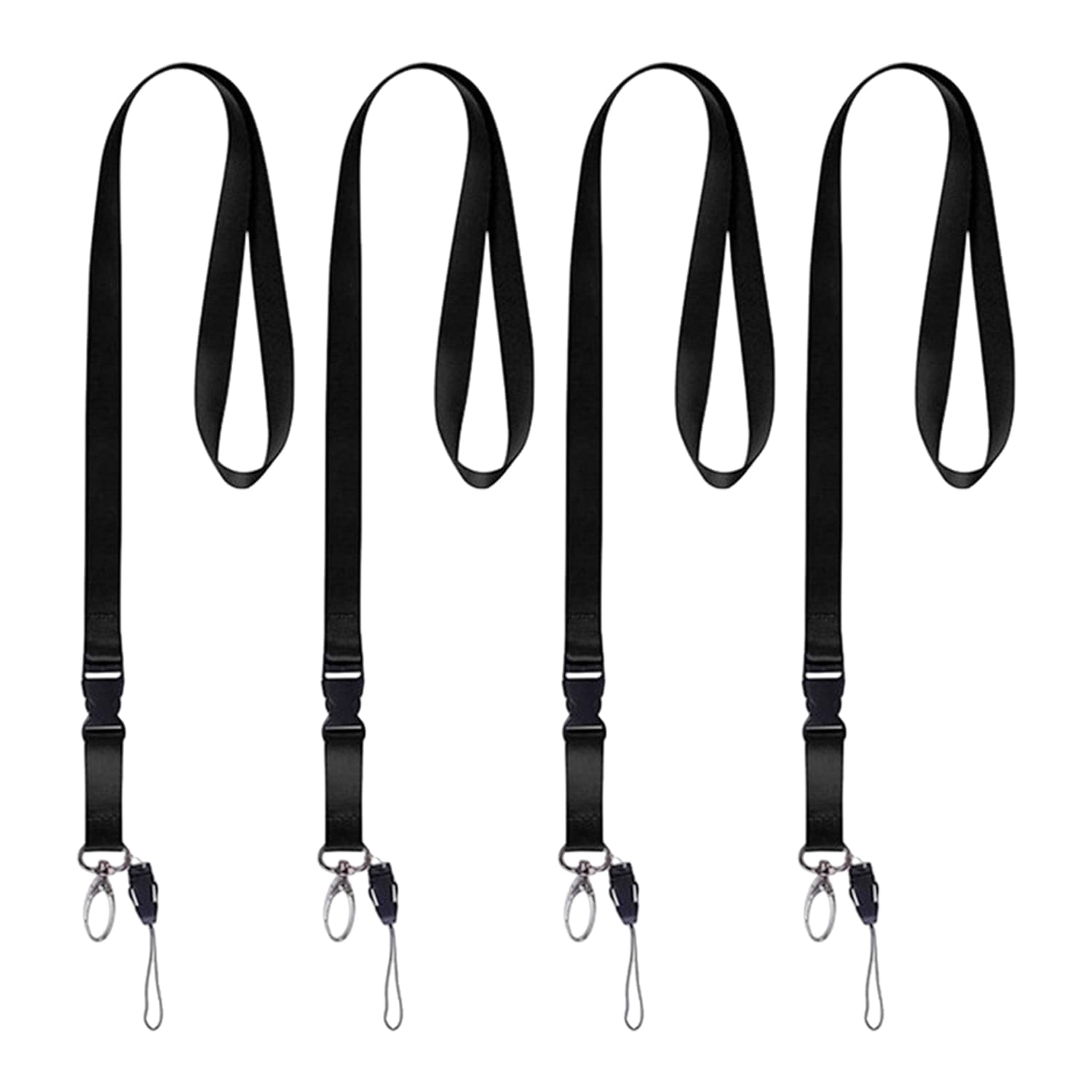 Ehfogj Black 4 Neck Straps, Detachable Buckle Design, Work Permit Lanyard, Access Control Card Lanyard, Suitable For Office And Conference Occasions.