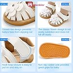 Meckior Baby Toddler Infant Girls PU Leather Soft Open Toe Summer Sandals Flower Princess Flat Shoes - Image 5