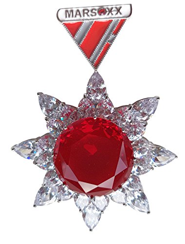 Preisvergleich Produktbild MARSOXX Brosche Rubin Orden aus Rhodiniertem Metall mit Zirkonias