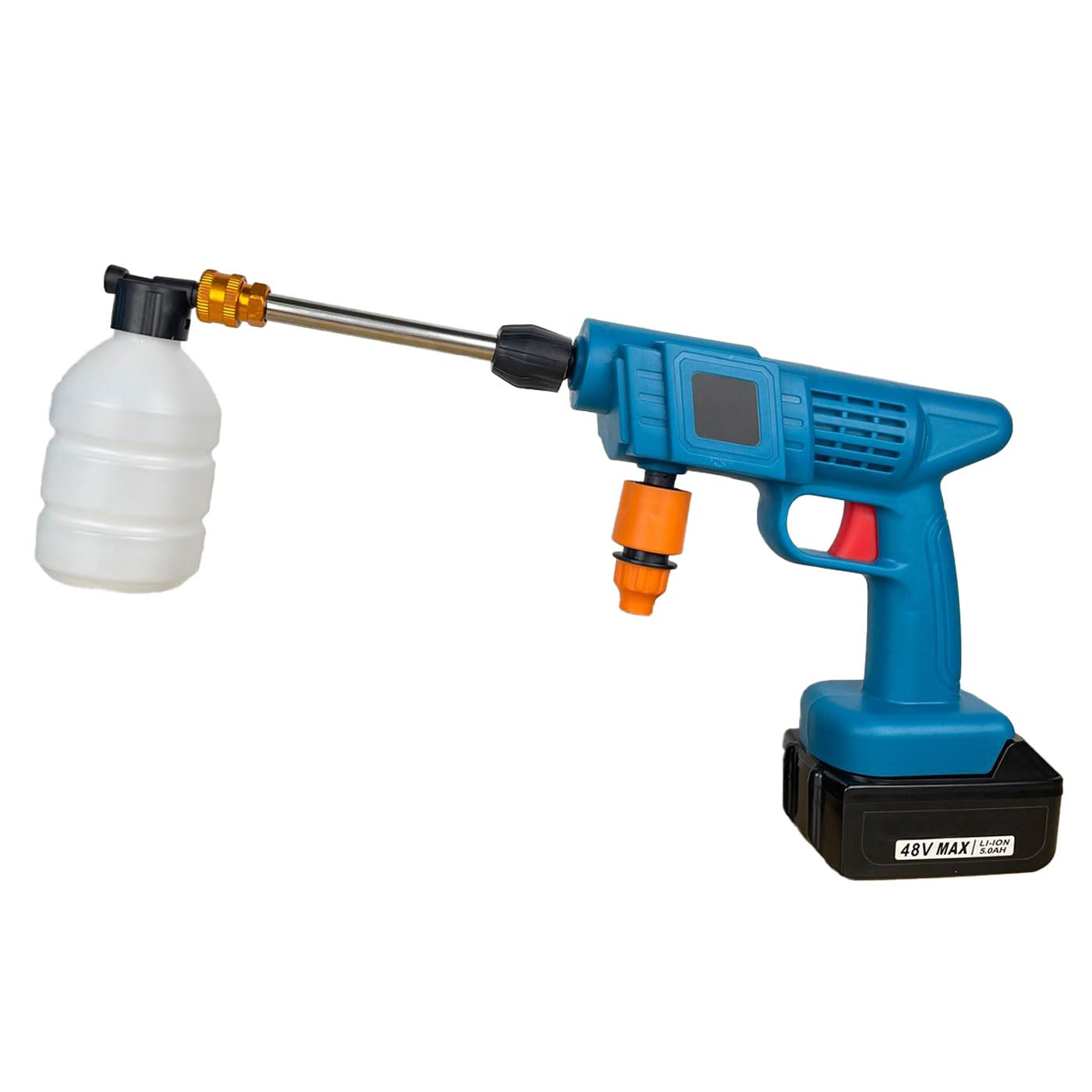 Soffiatore di foglie senza fili 21 V, batteria soffiatore, batteria 1,5 Ah, 2 velocità, max 240 km/h (150 MPH), per soffiare foglie cadute, rimuovere la neve (2 batterie 1 carica Soffiatore di foglie senza fili 21 V, batteria soffiatore, batteria 1,5 Ah, 2 velocità, max 240 km/h (150 MPH), per soffiare foglie cadute, rimuovere la neve (2 batterie 1 carica