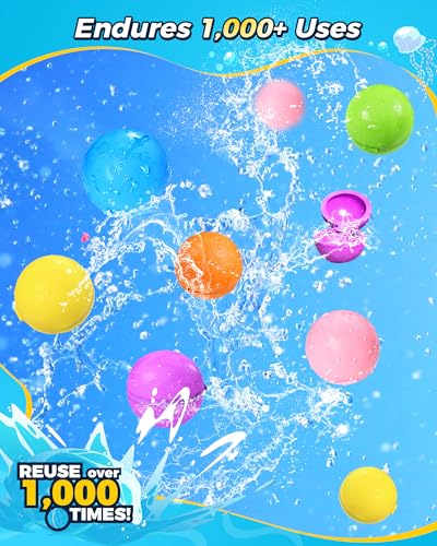 Image of SOPPYCID Water Balloons Reusable Splash Ball, Latex-free Water Bomb Pool Toys, No Tying Easy Quick Fill, Magnetic Self-sealing Water Balls for Kids & Adults All Ages Summer Fun Outdoor Party Games