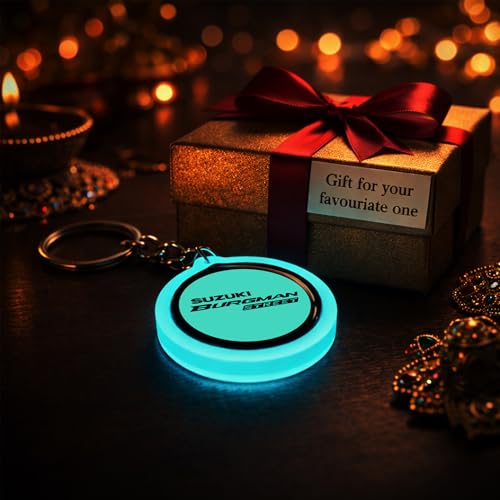 Image of Mi Glow Store Glow in Dark Keychain for Bike Men | Gift for Man | Bike Accessories | Charges in Light Glows in Dark | Key chain for Bike