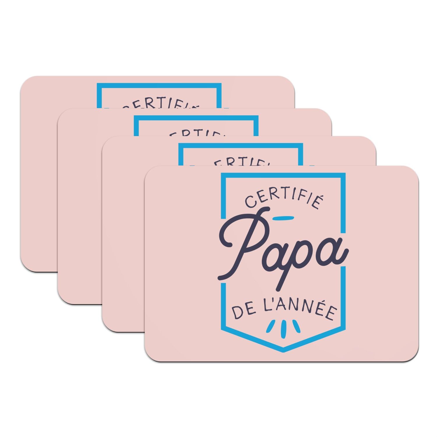 Sets de table rose en caoutchouc, le cadeau parfait certifié Papa de l'année