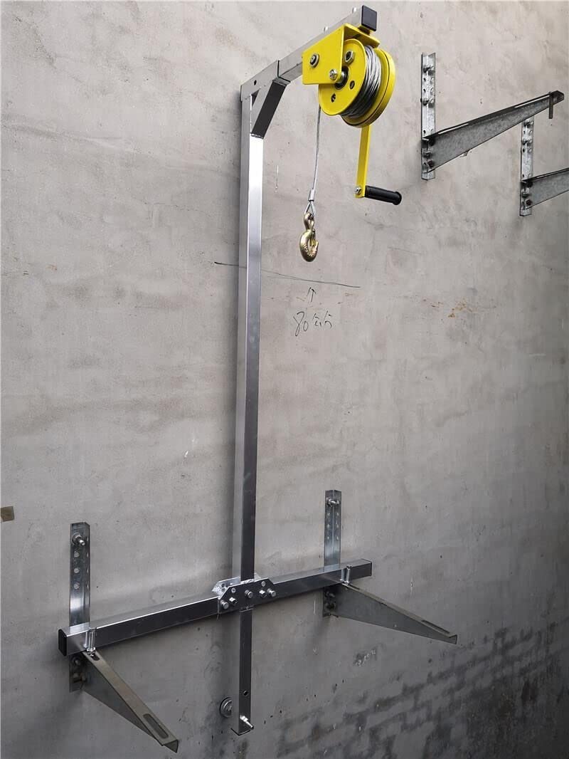 Verzinkte faltbare manuelle Seilwinde, strapazierfähig, selbstsichernd, Hebewerkzeug für Klimaanlagen-Installation, 10 m Seil, Outdoor-Hebezeug