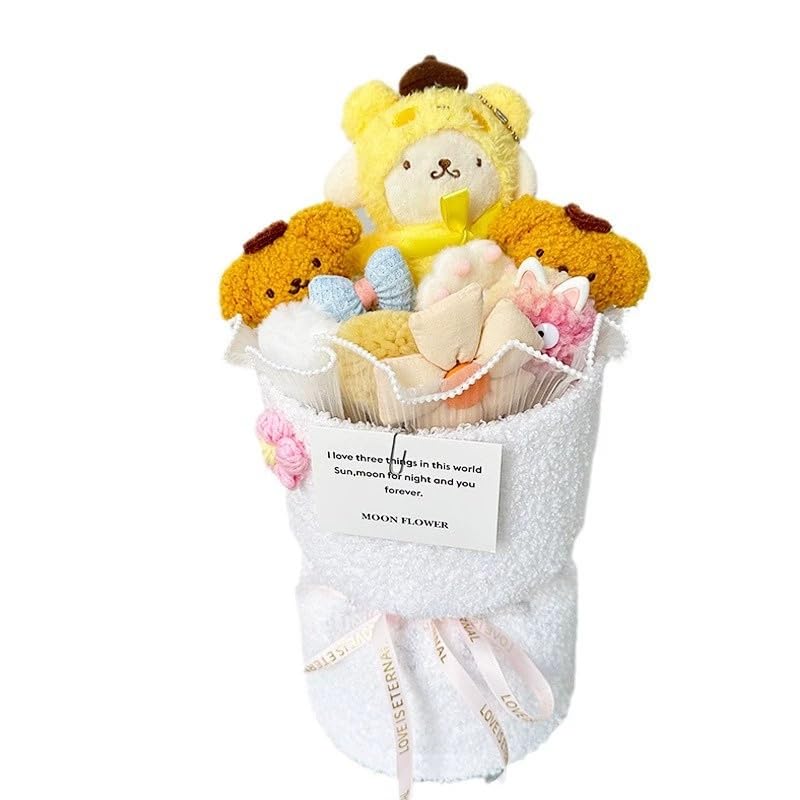 Amazon.co.jp: ポムポムプリン ぬいぐるみ 花束 プレゼント 手提げ袋+
