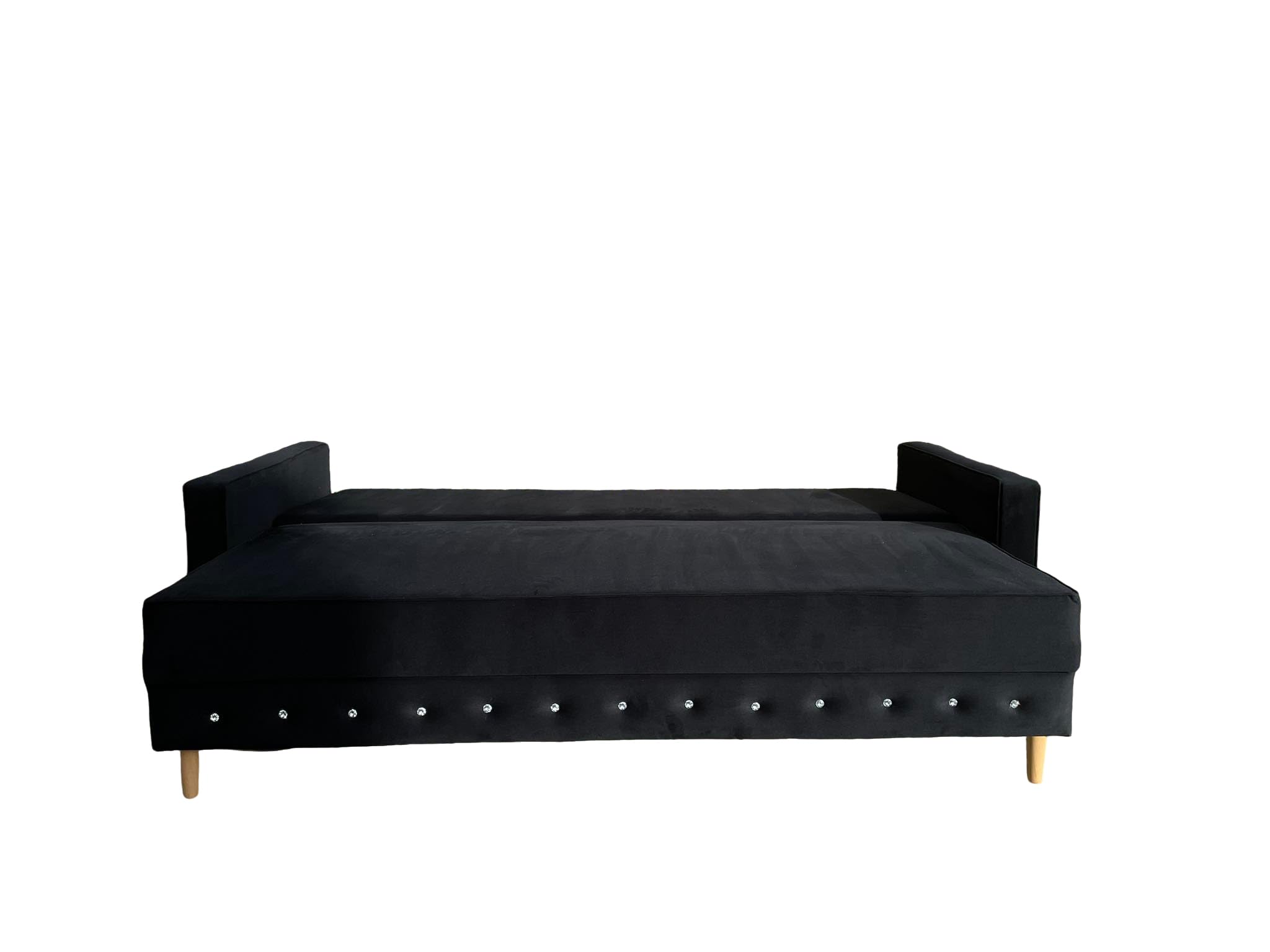 Lux Schlafsofa Mit Bettkasten - Glamour Relaxsofa 3 Sizer - Wohnlandschaft Mit Schlaffunktion - Samt Wohnzimmer Schlafcouch Ausziehbar - 220 x 100 cm - Grau