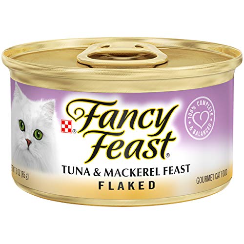 Purina Fancy Feast Wet Cat Food, Flaked Tuna & Mackerel Feast - (24) 3 oz. Cans