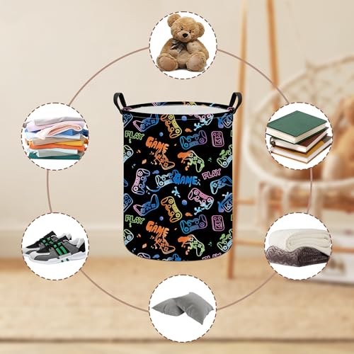 Image of Game Fabric Storage Bin Nursery Organizer Basket