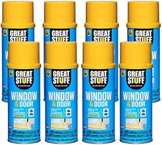 GREAT STUFF Window & Door Gap Filler | Insulating Foam Sealant, 12 oz. – Yellow (8 Pack)
