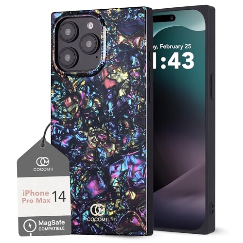 Image of COCOMII Rectangle for iPhone 14 Pro Max Case, Nebula Abalone Shell