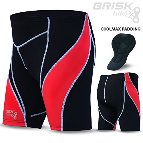Shorts de compresión para ciclismo para hombre rojo negro miniatura 3